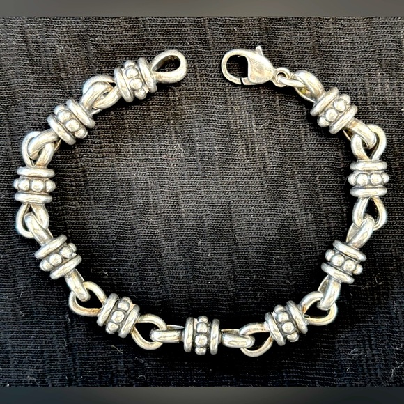 Retired James Avery Sterling Silver Bracelet, RARE, 7.5 inches, with felt bag - Picture 1 of 6